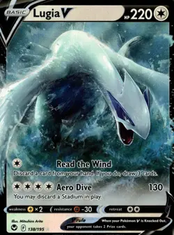 Lugia V 138/195 Holo V Rare Silver Tempest Pokemon Near Mint - Image 1
