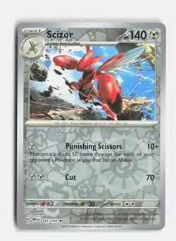 Scizor 141/197 Rare Obsidian Flames Reverse Holo Near Mint - Image 1