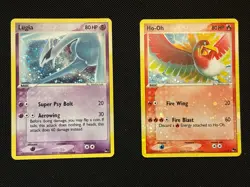 BLEED ERROR SWIRL Lugia 2/17 Ho-Oh 1/17 EX Pop Series Cosmos Holo Pokemon Card - Image 1