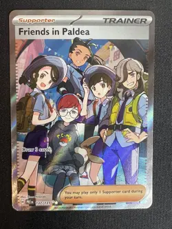 Pokemon TCG Trainer Friends in Paldea Ultra Rare Holo Card 137/131 Prismatic - Image 1