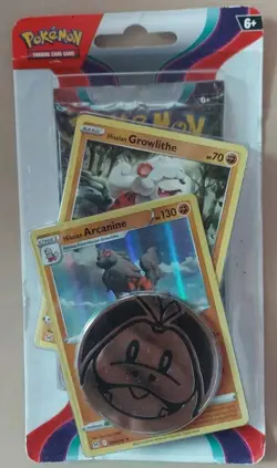 Pokemon Scarlet Violet Premium Checklane Blister pack Hisuian Arcanine Growlithe - Image 2