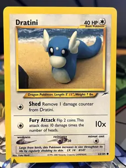 Dratini 63/105 Common Neo Destiny Pokemon Unlimited Near Mint - Image 1
