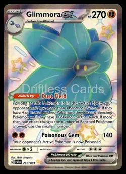 Glimmora ex 218/091 Shiny Ultra Rare Paldean Fates Pokemon Holo NM/M - Image 1
