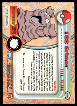 Pokemon Cards Grimer #88 Topps Trading Cards Series 2 NM *1 - Image 2