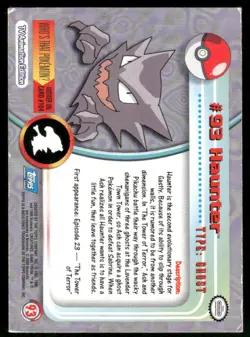 Pokemon Cards Haunter #93 Topps Trading Cards Series 2 MP - Image 2