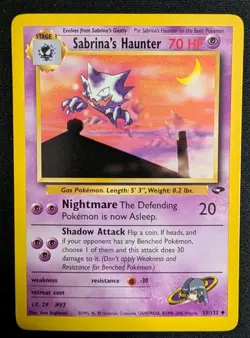 Sabrina's Haunter 55/132 Uncommon Gym Challenge Pokemon Unlimited Near Mint - Image 1
