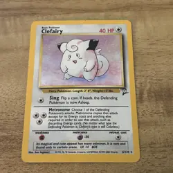 2000 Pokemon CLEFAIRY Base Set 2 HOLO Foil Rare Card 6/130 WotC - Image 1