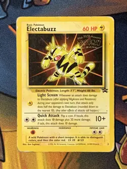 1999 Electabuzz #2 WB The First Movie Black Star Promo Pokemon TCG WOTC HP - Image 1