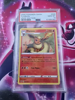 Pokemon TCG Flareon Vivid Voltage 026/185 Regular Rare PSA 10 - Image 1