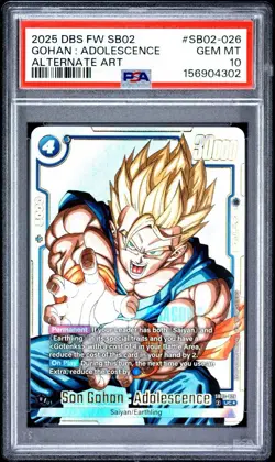 2025 DBS FW SB02 Son Gohan : Adolescence Alternate Art #SB02-026 PSA 10 - Image 1