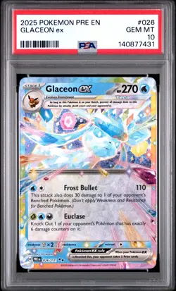 Glaceon EX 026/131 Prismatic Evolutions Pokemon PSA 10 - Image 1