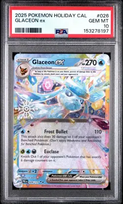 Glaceon ex - Holiday Calendar stamp - 026/131 - PSA 10 - Prismatic Evolutions - Image 1