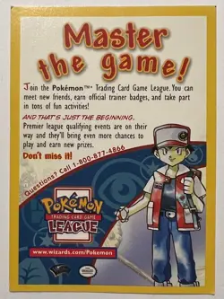 Pokemon TCG Wizards of the Coast Promo Insert Master The Game! TCG League LP - Image 1