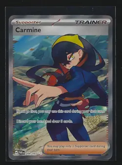 Pokemon TCG Sv06: Twilight Masquerade Carmine 204/167 Holo Full Art Trainer - Image 1
