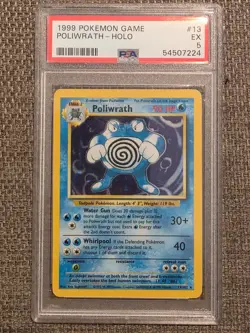 1999 Pokemon Game - POLIWRATH - Holo - 13/102 -- Base Set - PSA 5 Excellent - Image 1