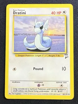 Pokemon TCG Dratini Base Set 2 Unlimited Uncommon Card 38/130 VLP (see Pictures) - Image 1