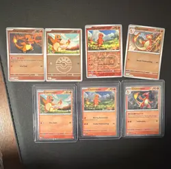 Pokemon TCG Charmander & Charmeleon (7) Cosmos Holos and Reverse Holos - Image 1