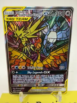 Pokemon TCG Moltres & Zapdos & Articuno GX SM210 Black Star Promo Holo TAG P1 - Image 2