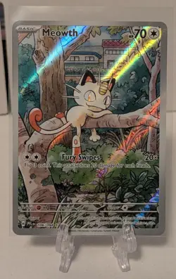 Meowth 106/094 Illustration Rare Phantasmal Flames Pokemon Holo Near Mint - Image 1