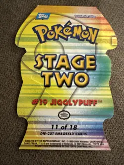 2001 Topps Pokemon Stage Two #39 Jigglypuff Die Cut Embossed TV Animation - Image 4