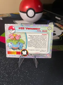 1999 Topps Pokemon TV Animation Series 1 - Venusaur #03 Black Logo HOLO FOIL HP - Image 2