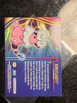 Pokemon - HOLO FOIL 2000 Topps Pokemon TV Animation JOHTO Flaaffy #180 - Image 2