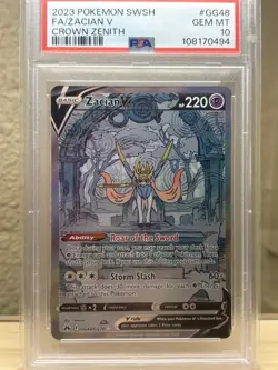 PSA 10 Zacian V GG48/GG70 Crown Zenith Galarian Gallery 2023 Pokemon - Image 1