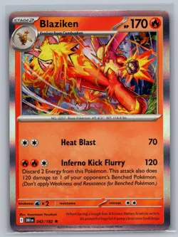 Blaziken 042/182 Rare Destined Rivals Pokemon Holo Near Mint - Image 1