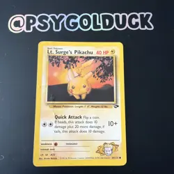 2000 Lt Surge's Pikachu Pokemon Card Gym Challenge 84/132 DMG A33 - Image 1