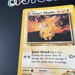 2000 Lt Surge's Pikachu Pokemon Card Gym Challenge 84/132 DMG A33 - Image 2