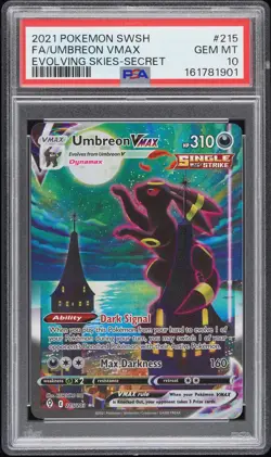 2021 POKEMON SWORD & SHIELD EVOLVING SKIES SECRET FULL ART/UMBREON VMAX PSA 10 - Image 1