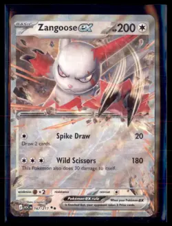Pokemon Zangoose ex 167/217 ME: Ascended Heroes Double Rare Holo - Image 1