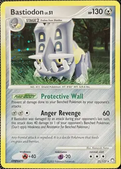 Bastiodon - (DP Mysterious Treasures) 021/123 Deck Exclusives Holo Pokemon Card - Image 1