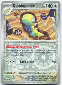 Dudunsparce 080/131 Rare Prismatic Evolutions Pokemon Reverse Holo Near Mint - Image 1