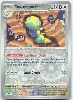 Dudunsparce 080/131 Rare Prismatic Evolutions Pokemon Reverse Holo Near Mint - Image 1