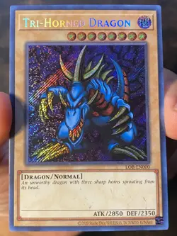 Tri-Horned Dragon LOB-EN000 Legend of Blue Eyes White Dragon (25th... - Image 1