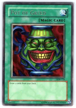 Pot of Greed LOB-119 The Legend of Blue Eyes White Dragon Unlimited Yu-Gi-Oh LP - Image 1