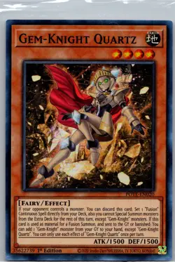 Yugioh - Gem-Knight Quartz POTE-EN020 - Super Rare 1st Edition NM - Image 1
