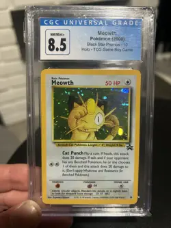 Wizards of the Coast Meowth Black Star Promo 10 Holo CGC 8.5 Pokemon TCG - Image 1