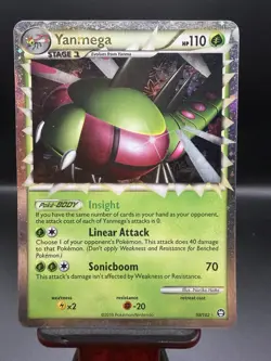 Yanmega Prime 98/102 HGSS Triumphant Pokemon Card Holo Foil Rare MP - Image 1