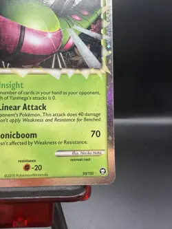 Yanmega Prime 98/102 HGSS Triumphant Pokemon Card Holo Foil Rare MP - Image 4