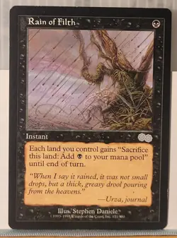 Mtg RAIN OF FILTH NM Urza's Saga 151/350 -Argo- - Image 1