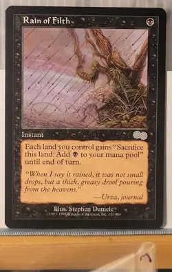 Mtg RAIN OF FILTH NM Urza's Saga 151/350 -Argo- - Image 5