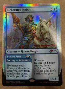 MTG FOIL Decorated Knight - Present Arms Holiday- Promo 2019 H19 - Image 1