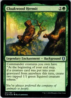Cloakwood Hermit 221 Commander Legends: Battle for Baldur's Gate Foil NM - Image 1