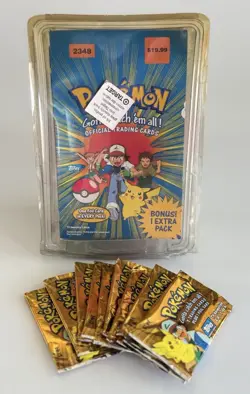 Topps Pokemon TV Animation Series 1 Booster Box 2348 - EMPTY Box & 11 Packs ONLY - Image 1