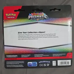 Pokemon TCG Prismatic Evolutions 2-Pack Blister Eevee Promo Card & Coin - Image 2