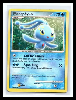💥 Manaphy Holo Diamond & Pearl Trainer Kit # 4/12 Pokemon 2007 TCG - Image 1