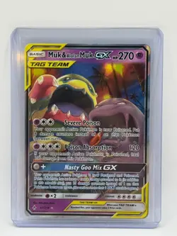 Pokemon TCG Muk & Alolan Muk GX 61/214 Sm-Unbroken Bonds Full Art Holo CLEAN - Image 1