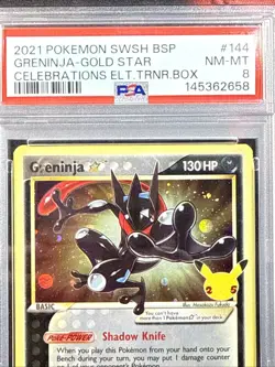 Pokemon Greninja-Gold Star Swsh Black Star Promo #144 PSA 8 Near Mint - Image 3